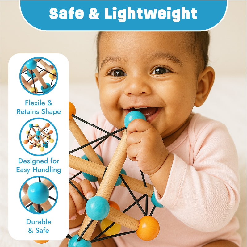 Atom Ball - Teether, Rattle and Grasping Activity Toy