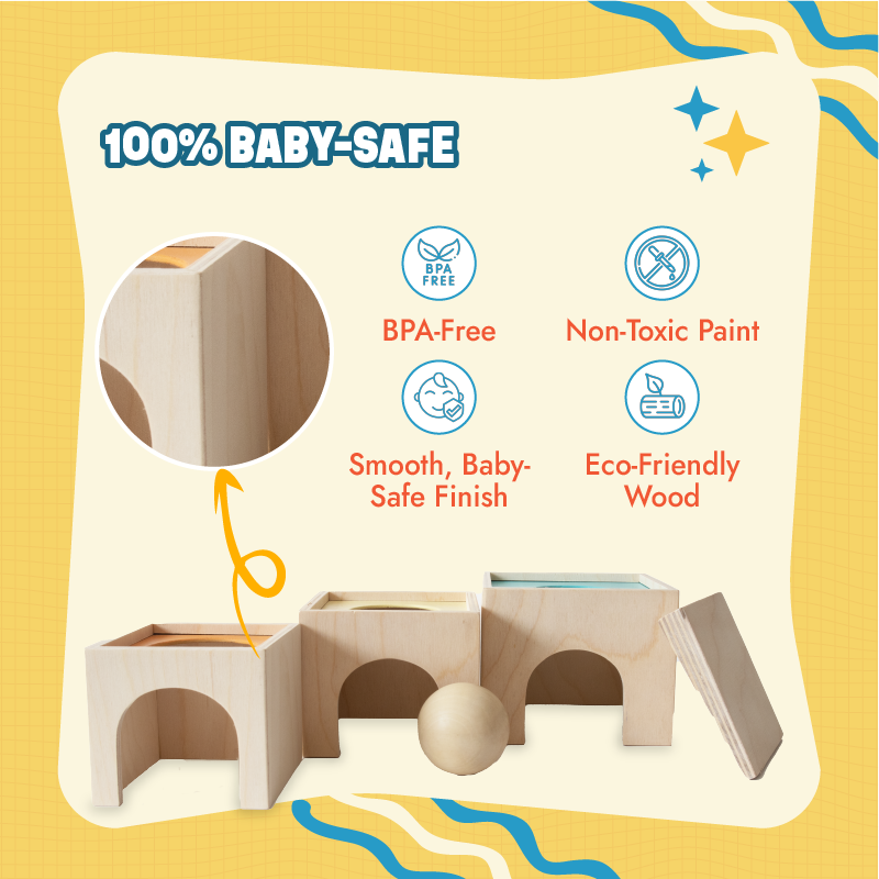 Buy Wooden block set - Stacking, Nesting and Object Permanence Learning Toy Online - Lillbud 