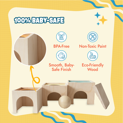 Wooden Nesting and Object Permanence Learning Toy