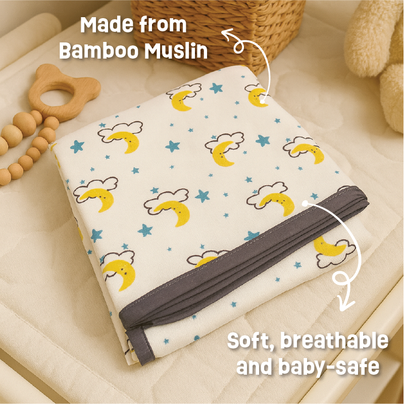 Buy Newborn Gift - 100% Bamboo Muslin Premium Blanket for Babies - Dreamy Night collection Online - Lillbud 