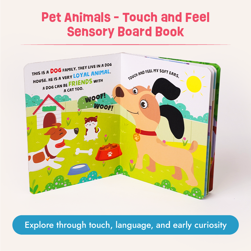 Buy Pet Animals – Touch and Feel Sensory Board Book Online - Lillbud 