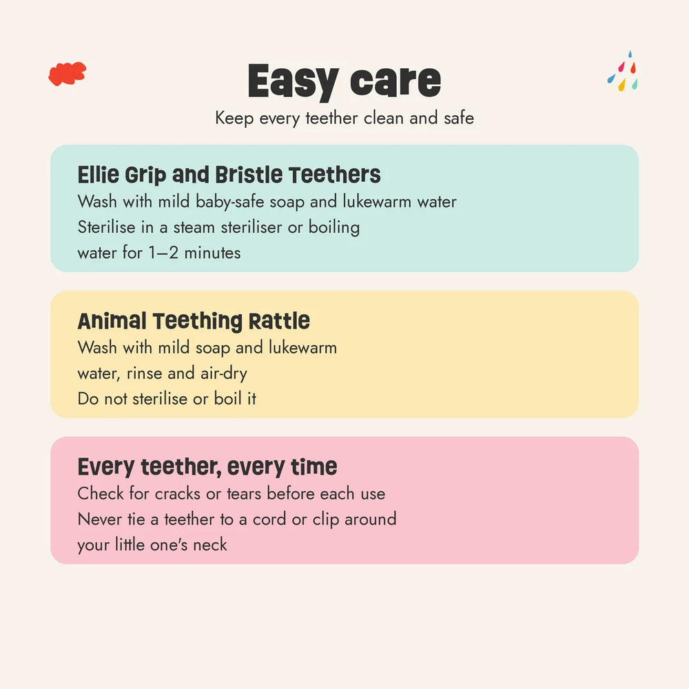 How to clean the Big Bite Set teethers