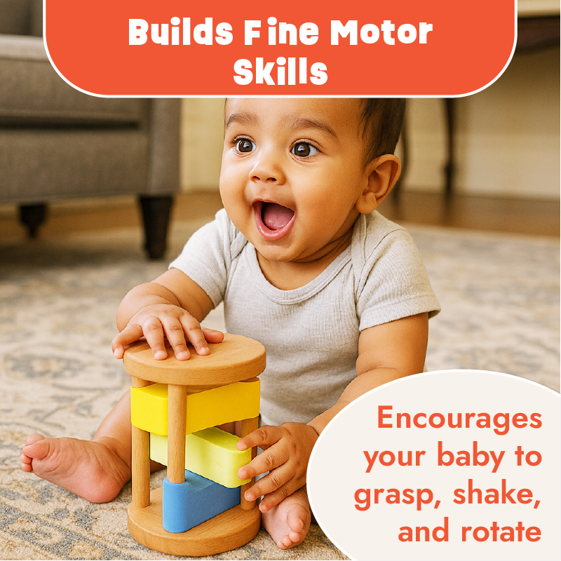 Clacker Rattle - Roll on the Floor for gentle rattle sound