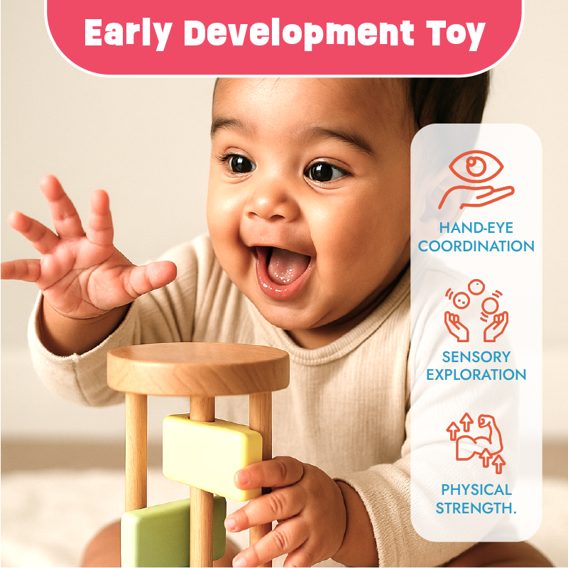 Clacker Rattle - Roll on the Floor for gentle rattle sound