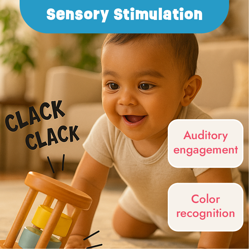 Clacker Rattle - Roll on the Floor for gentle rattle sound