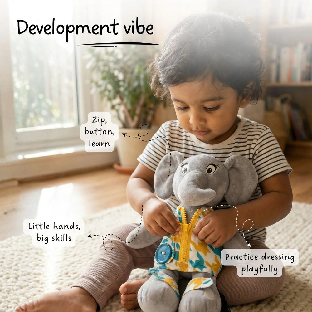 Buy Dressing Skill Teacher Soft Toy - Perfect gift for toddlers Online - Lillbud 