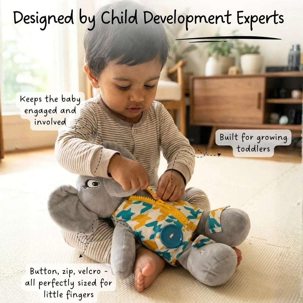 Buy Dressing Skill Teacher Soft Toy - Perfect gift for toddlers Online - Lillbud 