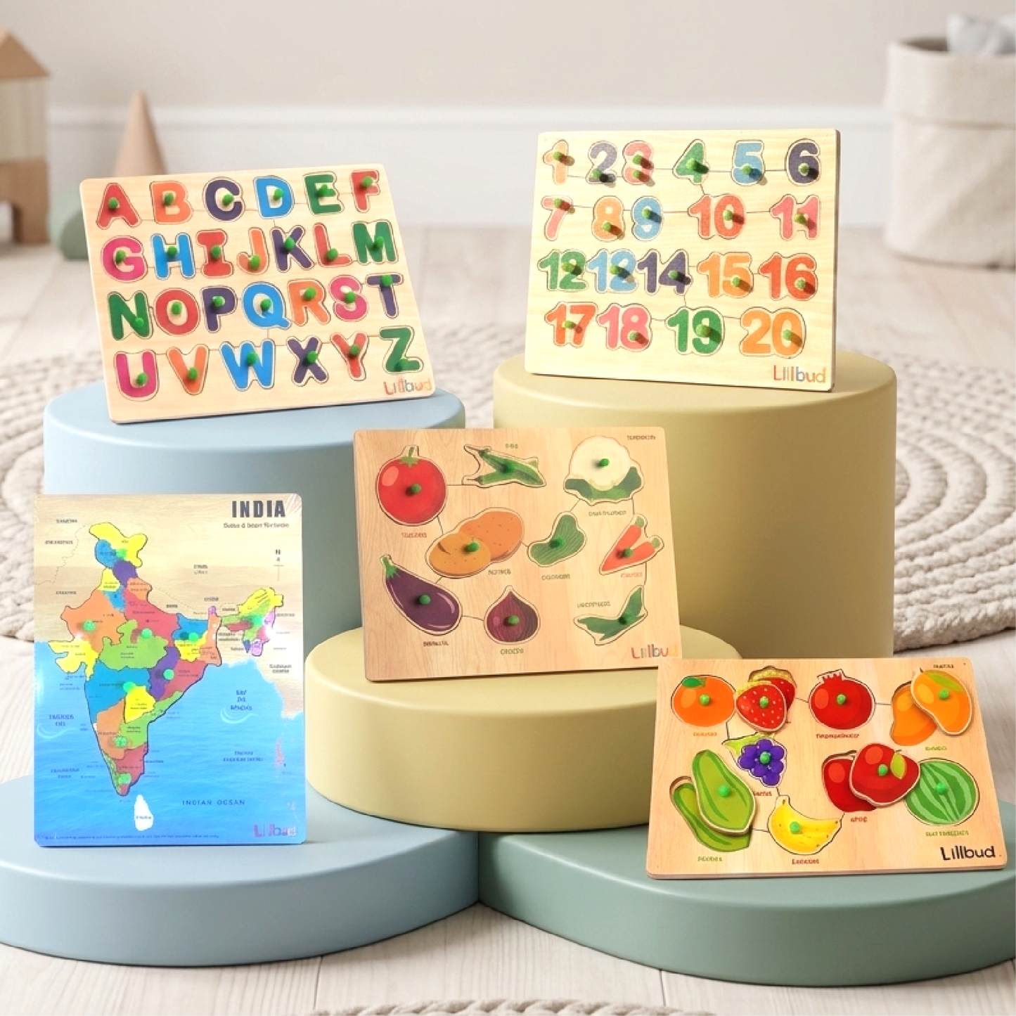 Buy Educational Puzzle Combo (Set of 5) Online - Lillbud 