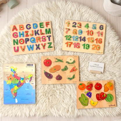 Buy Educational Puzzle Combo (Set of 5) Online - Lillbud 