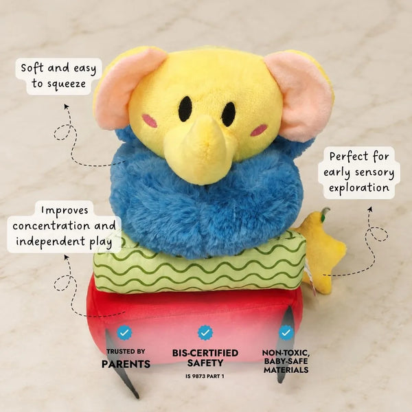 Ellie - Sensory Elephant stacking soft toy