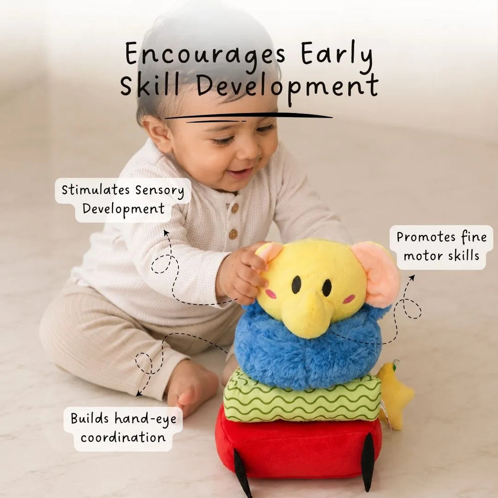 Buy Ellie - Sensory Elephant stacking soft toy Online - Lillbud