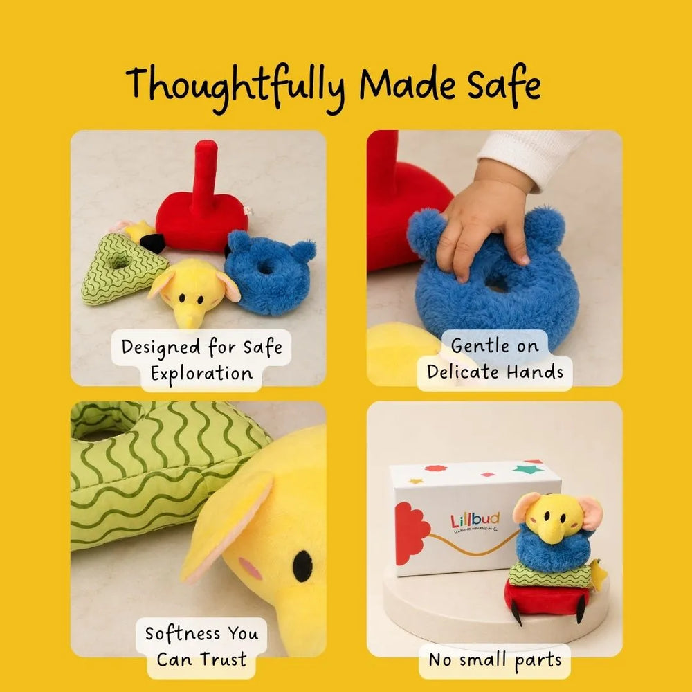 Buy Ellie - Sensory Elephant stacking soft toy Online - Lillbud