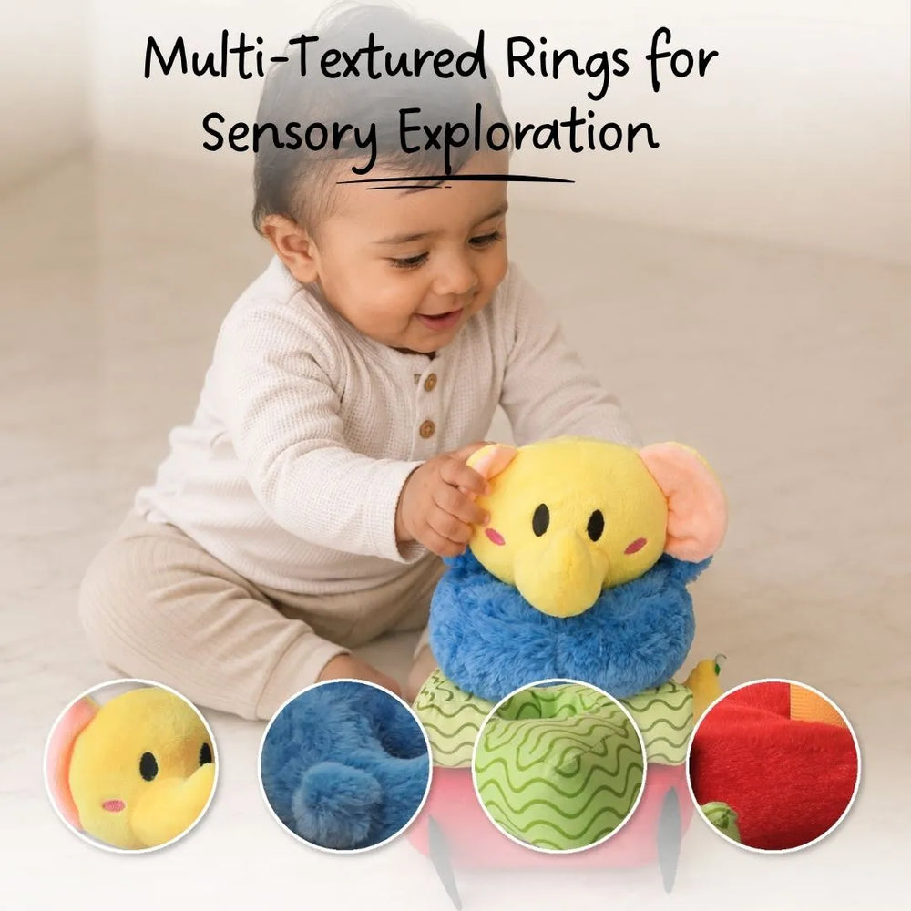 Buy Ellie - Sensory Elephant stacking soft toy Online - Lillbud