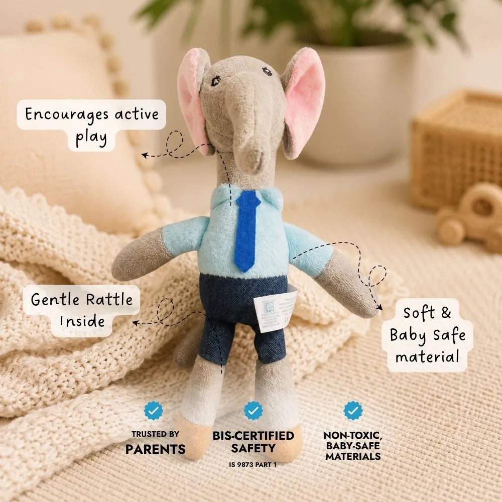 Elephant Rattle Pal - Blue