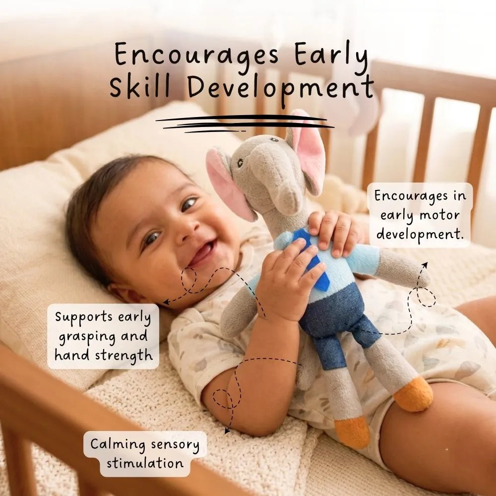 Elephant Rattle Pal - Blue