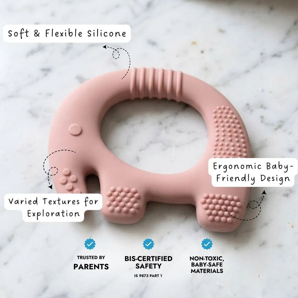 Ellie Grip Teether- Beige, Pink (Set of 2)