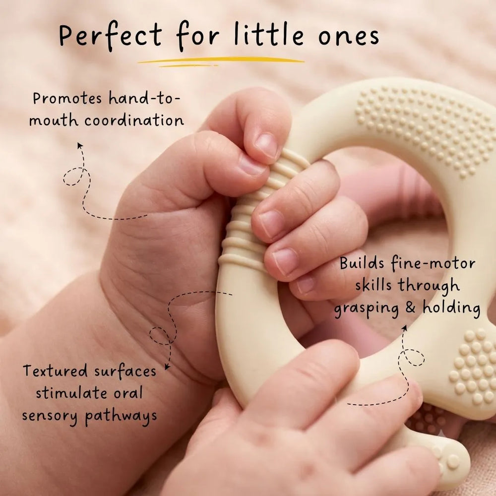 Ellie Grip Teether- Beige, Pink (Set of 2)