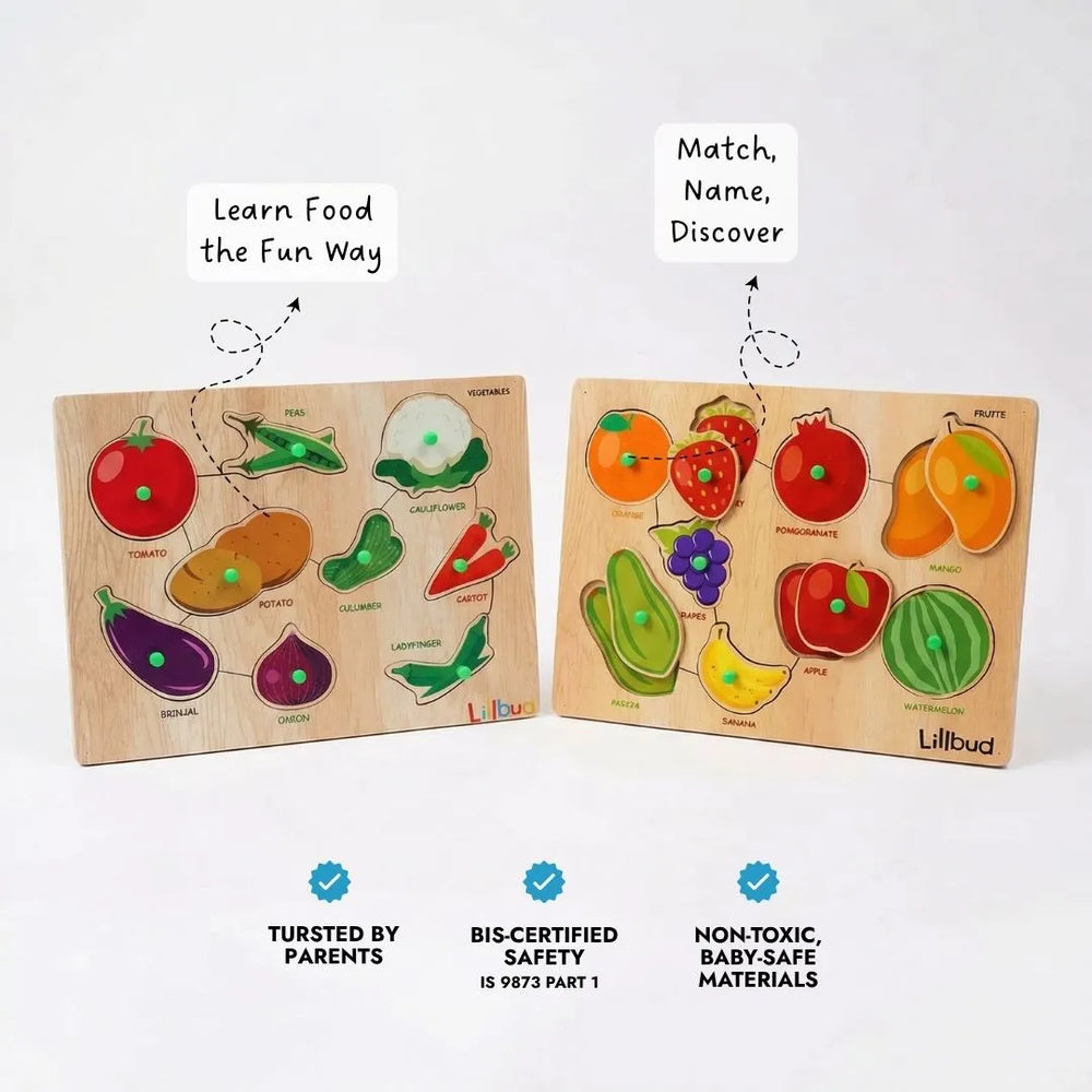 Buy Fruits and Veggies - Puzzle Combo Set of 2 Online - Lillbud