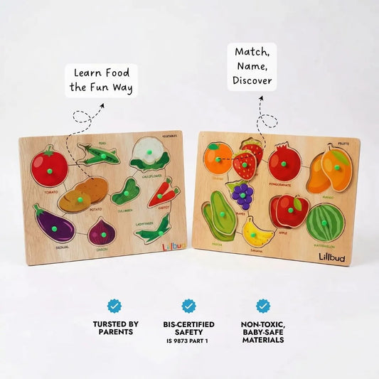 Buy Fruits and Veggies - Puzzle Combo Set of 2 Online - Lillbud