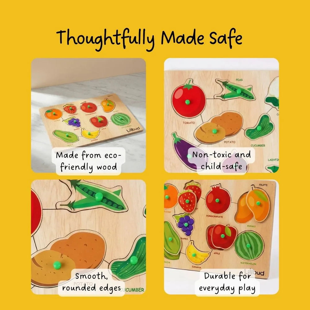 Buy Fruits and Veggies - Puzzle Combo Set of 2 Online - Lillbud