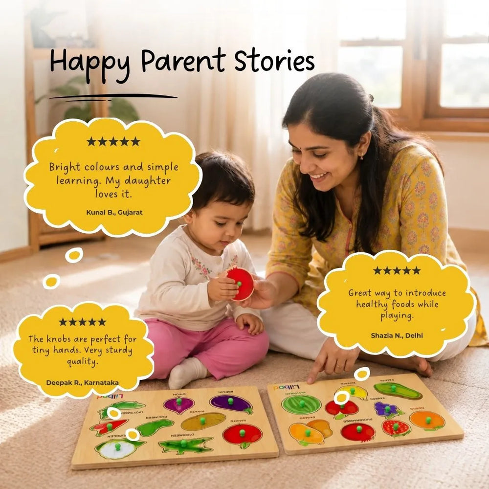 Buy Fruits and Veggies - Puzzle Combo Set of 2 Online - Lillbud