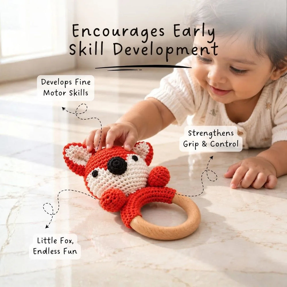 Crochet Rattle - Fox