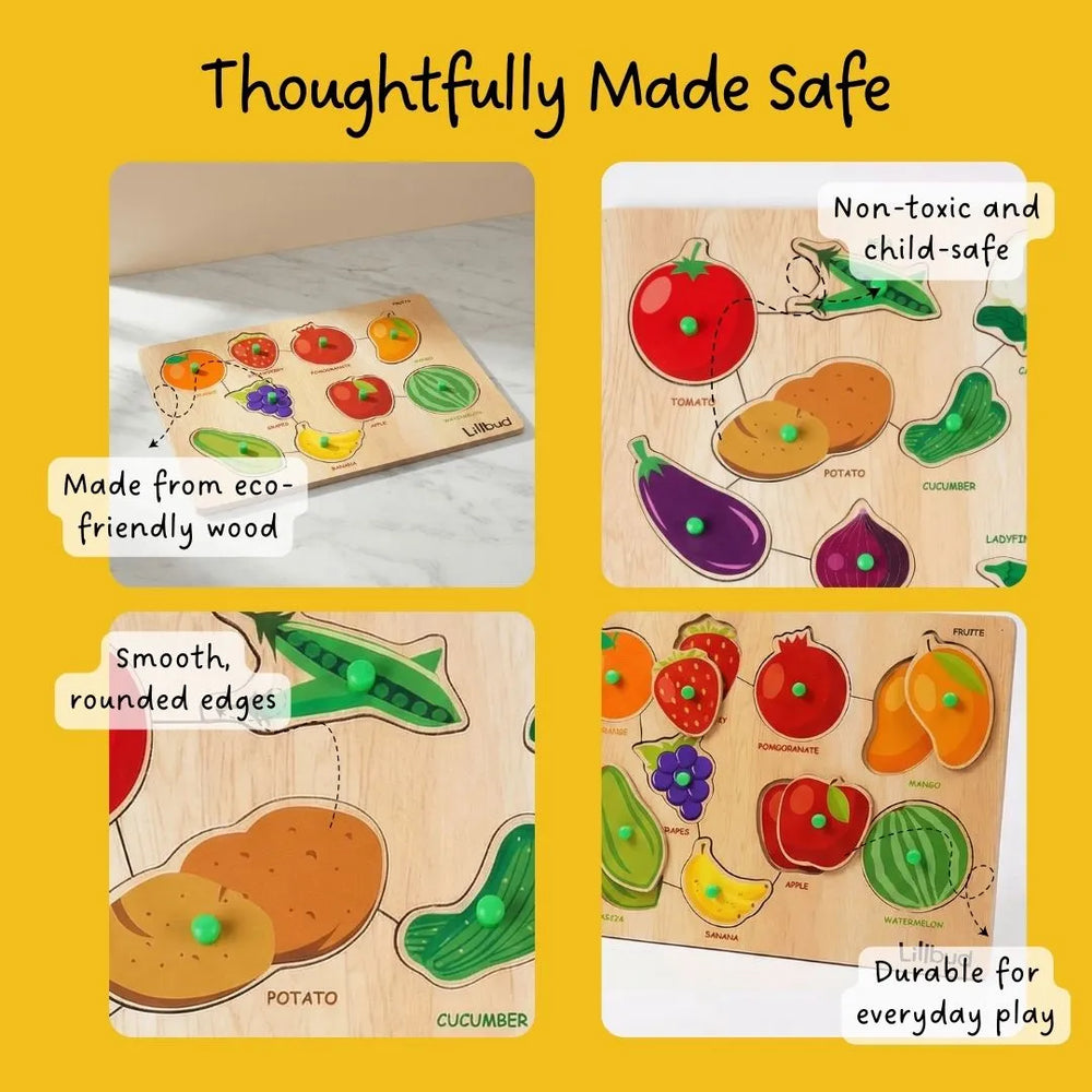 Buy Fruits and Veggies - Puzzle Combo Set of 2 Online - Lillbud 