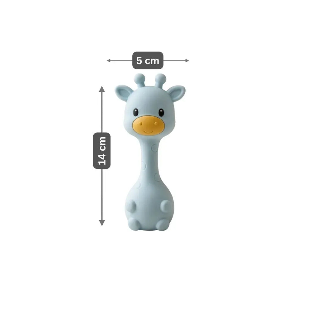 Animal Teething Rattle (Silicone) - Blue
