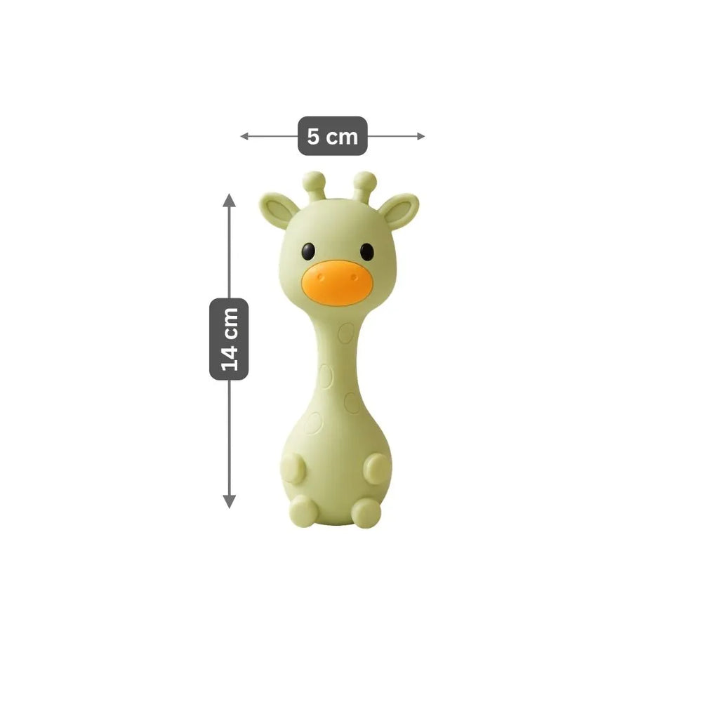 Giraffe Silicone Rattle- Green