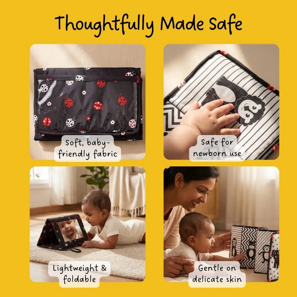 Buy High Contrast Tummy Time Book Online - Lillbud