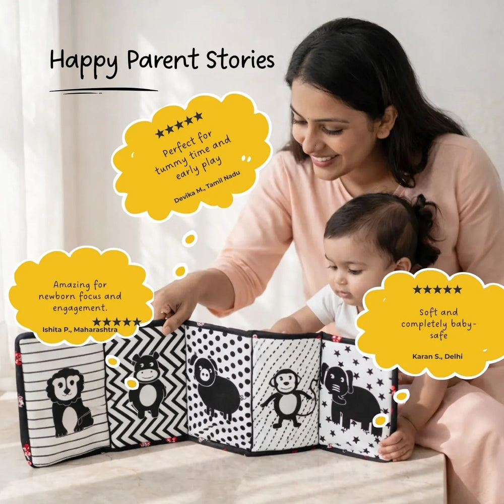 Buy High Contrast Tummy Time Book Online - Lillbud 