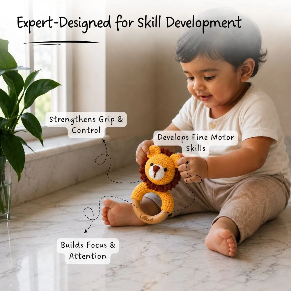 Lion Crochet Rattle