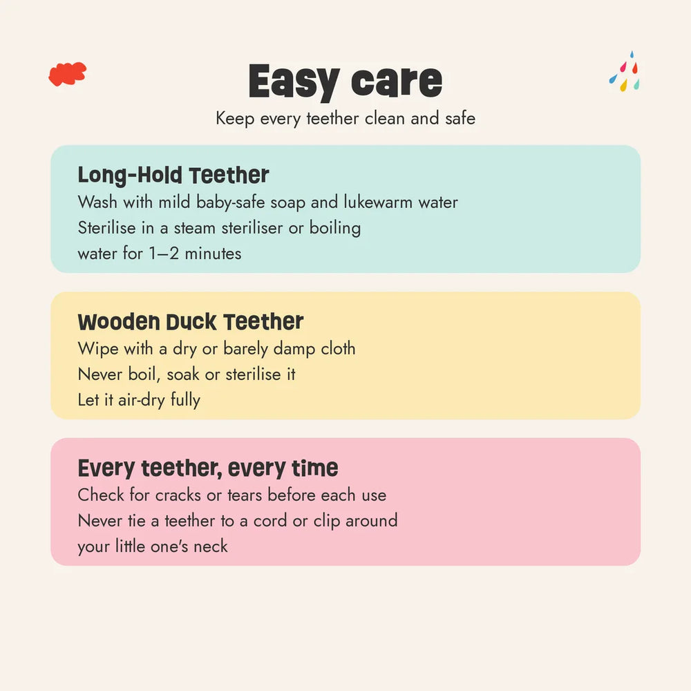 How to clean the Long-Hold Twin Pack + Wooden teethers