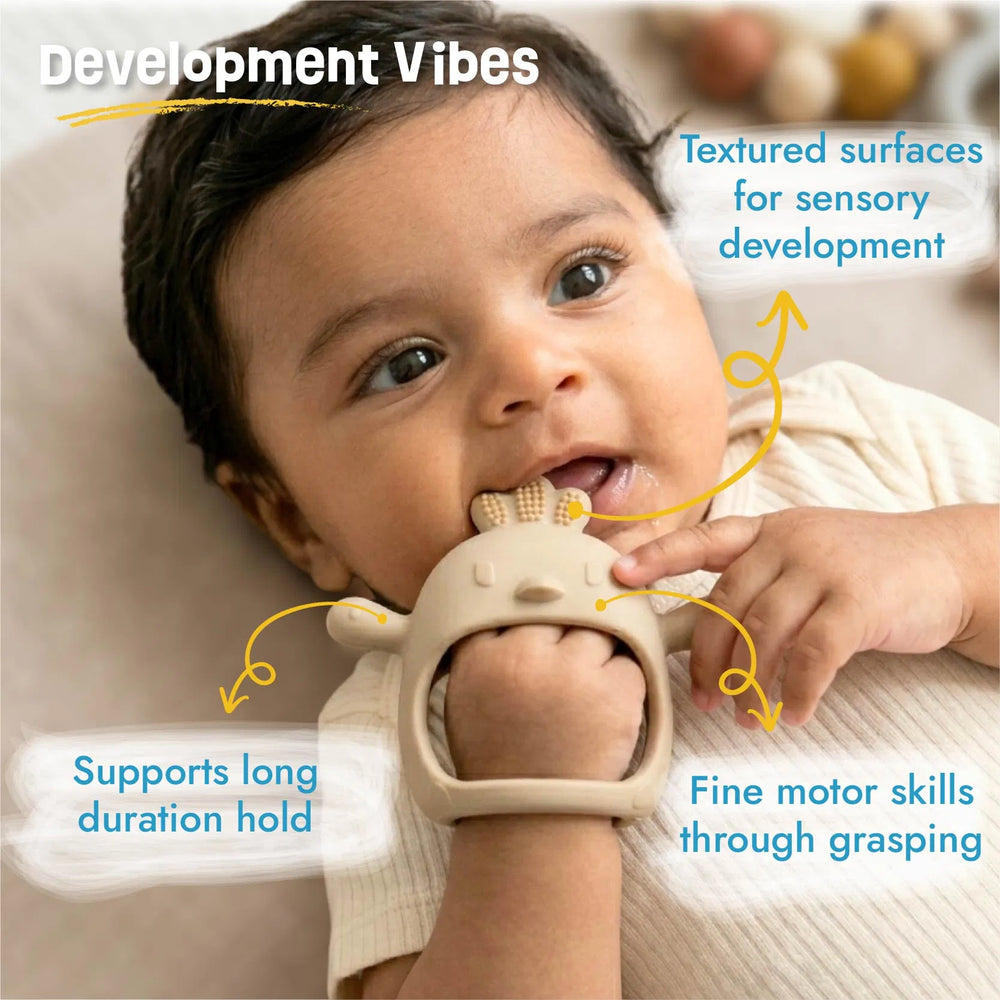 Buy Long-Hold Handle Teether- Beige Online - Lillbud