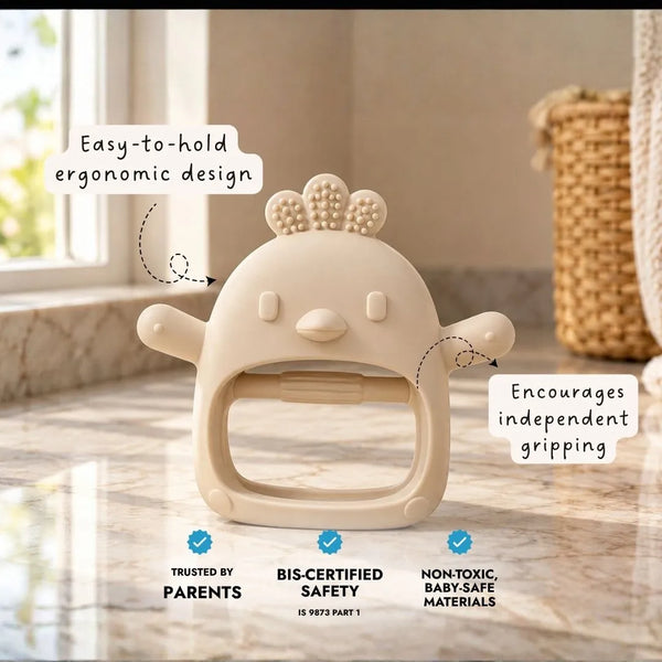 Long-Hold Handle Teether- Beige