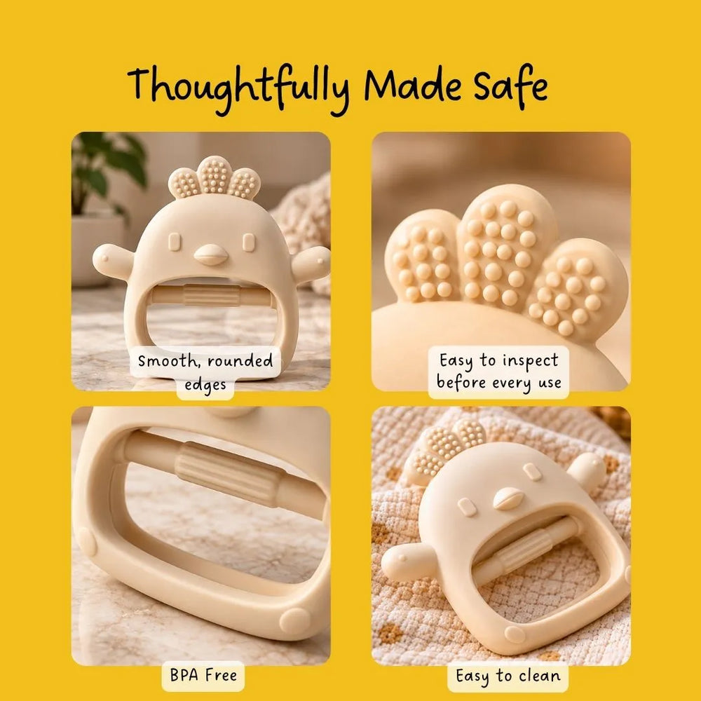 Long-Hold Handle Teether- Beige