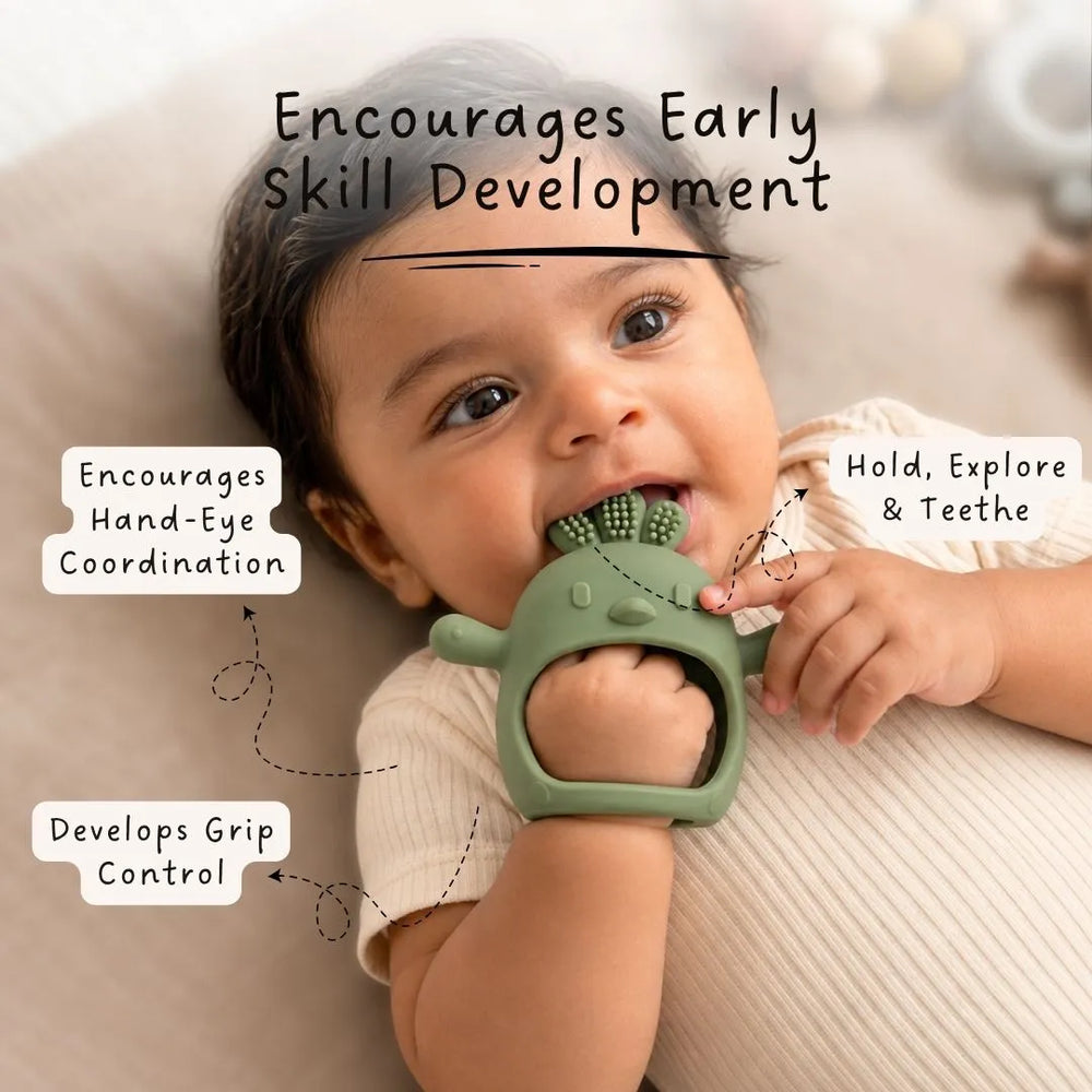 Long-Hold Handle Teether- Green