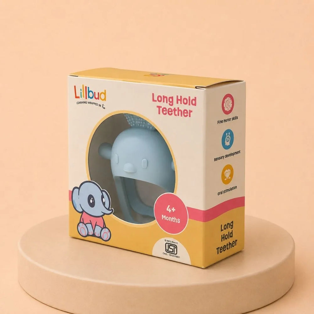 Long-Hold Handle Teether - Blue