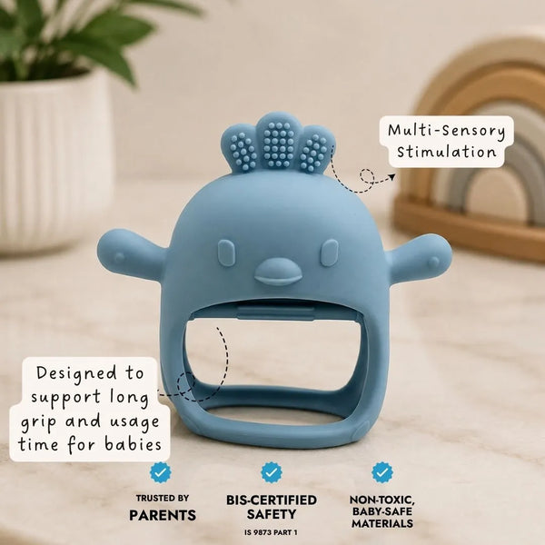 Long-Hold Handle Teether - Blue