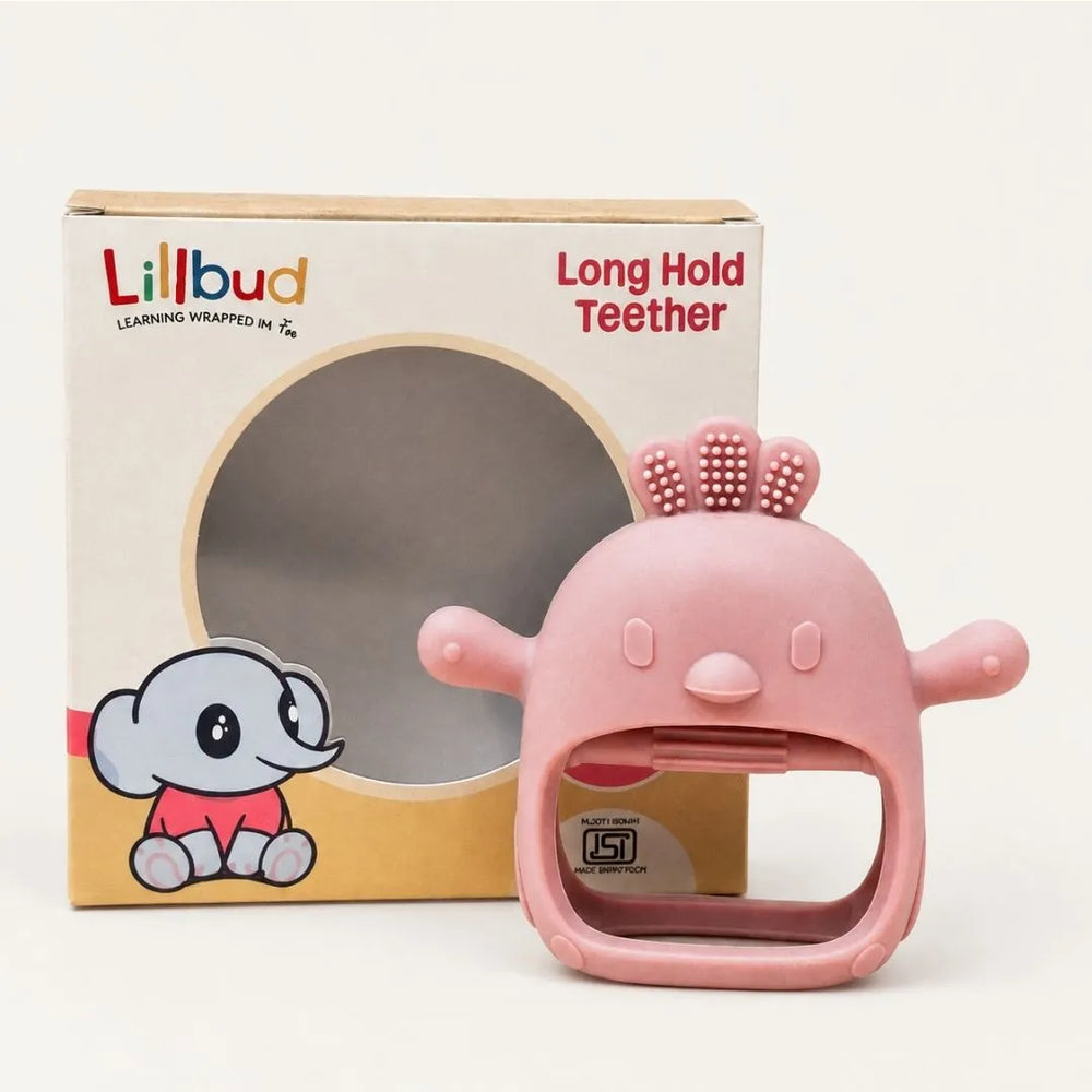 Long-Hold Handle Teether- Pink