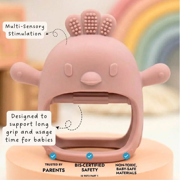 Long-Hold Handle Teether- Pink