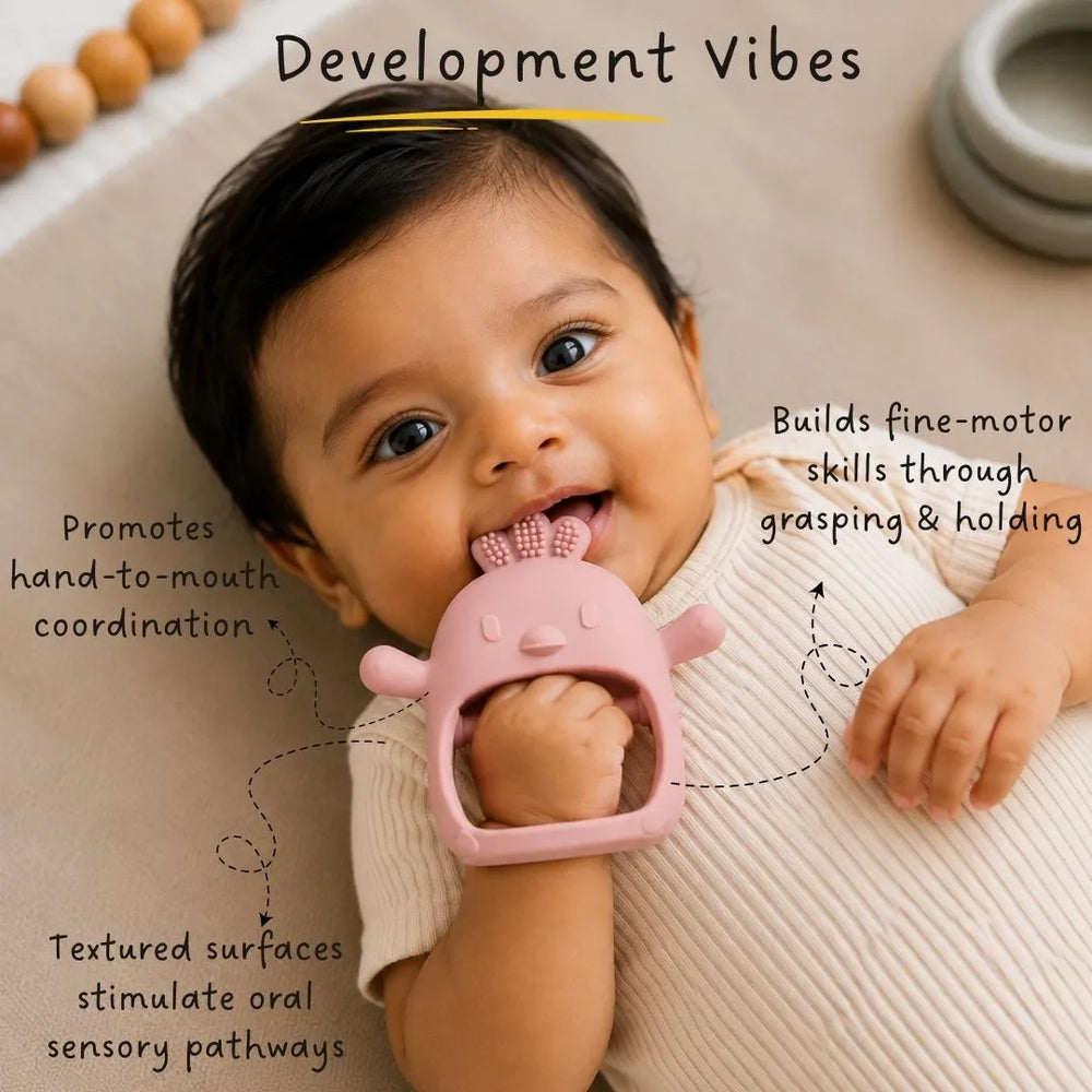 Long-Hold Handle Teether- Pink