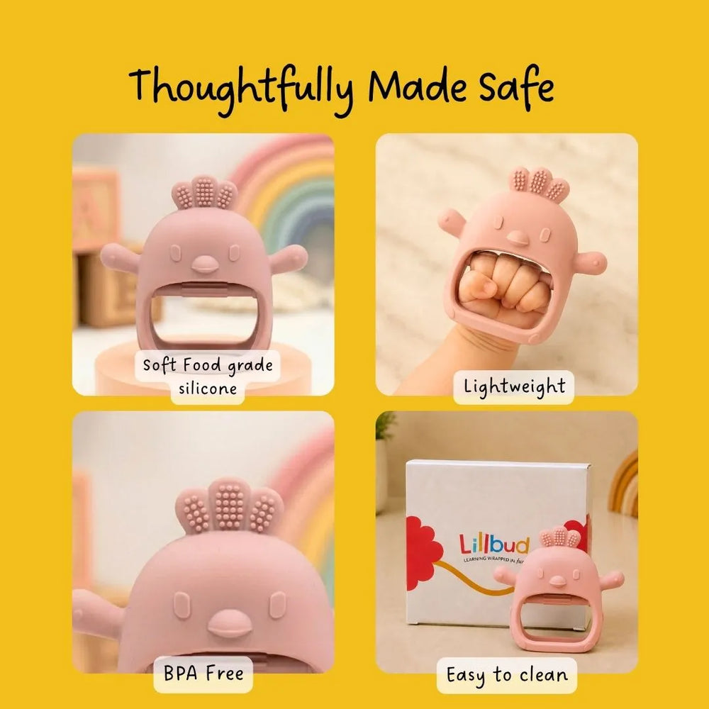 Long-Hold Handle Teether- Pink