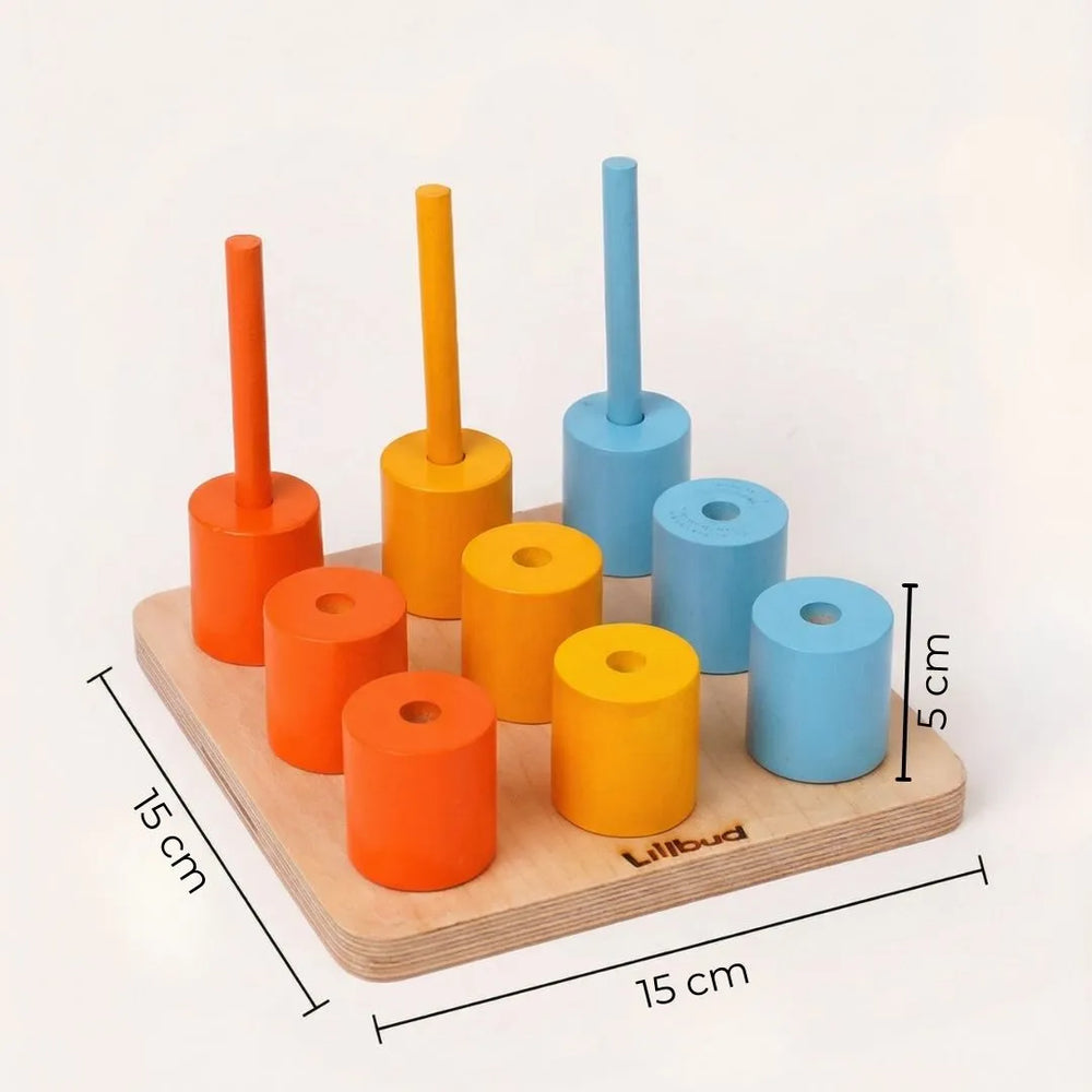 Buy Peg Board - Stack and sort with 8 pattern cards Online - Lillbud 