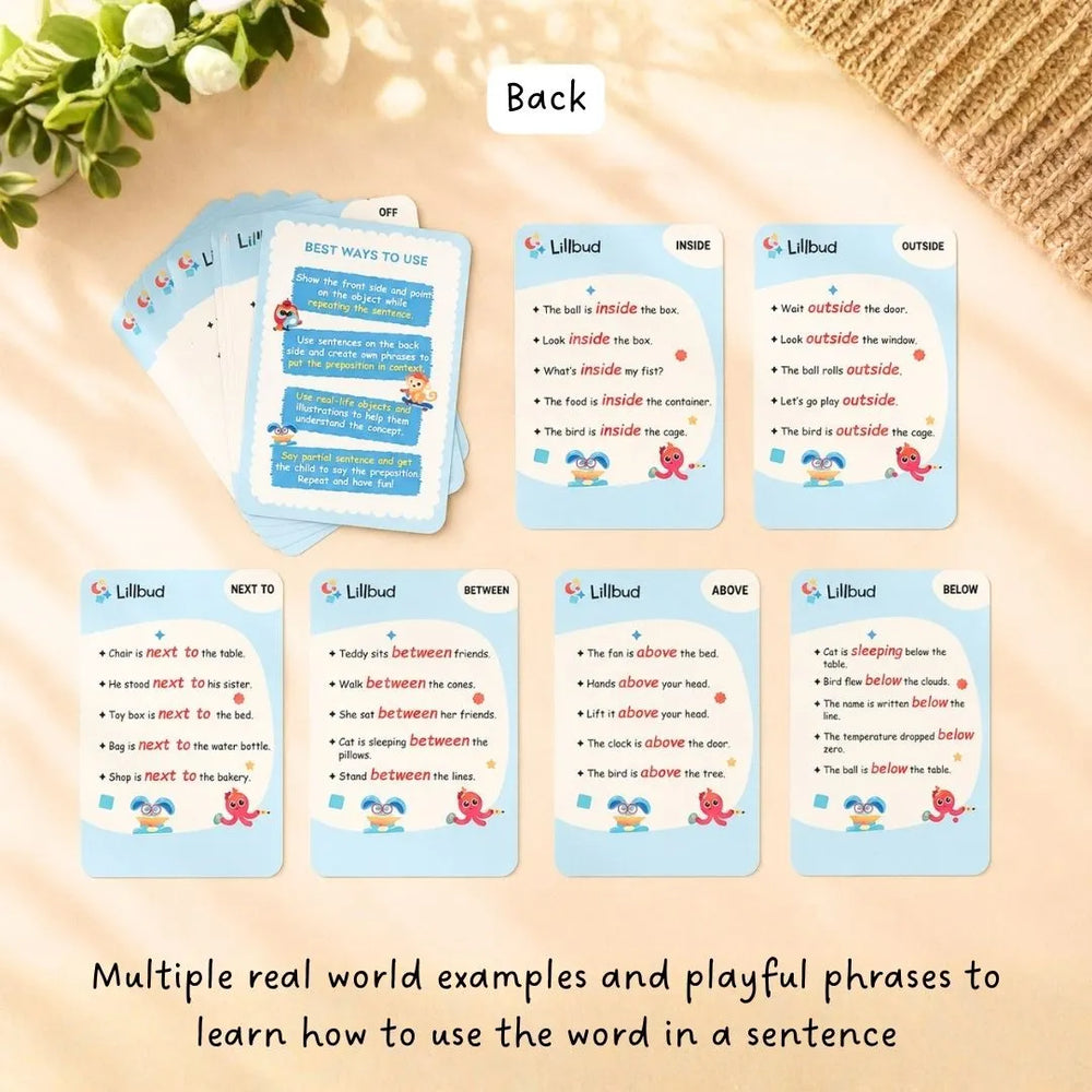 Buy Prepositions Flash Cards Online - Lillbud 