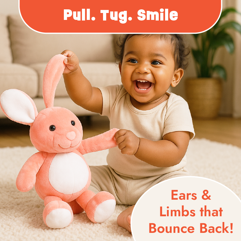 Buy Hop and Pull Bunny Soft Toy for all ages Online - Lillbud 