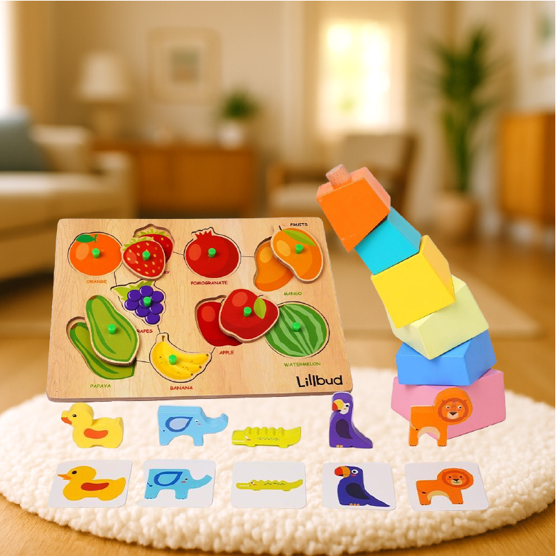 Buy Puzzle & Playtime Set (Set of 3) Online - Lillbud 