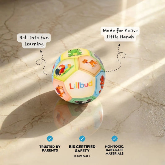 Animal Pals Ball - Scuba Fabric Soft Football for Babies