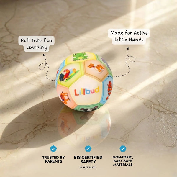 Animal Pals Ball - Scuba Fabric Soft Football for Babies
