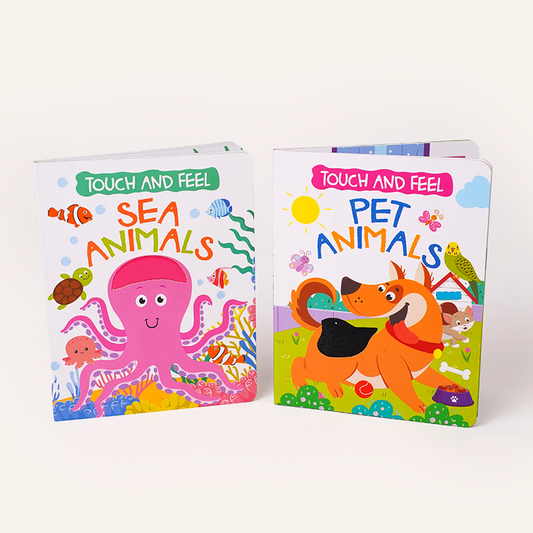 Sea & Pet Animals – Touch and Feel Sensory Board Book Set